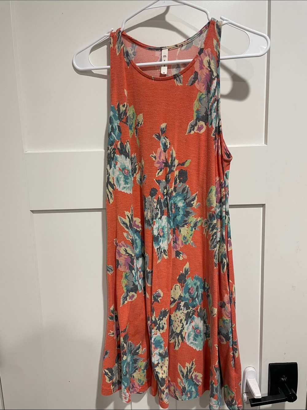 Coral Floral Swing Tank Dress